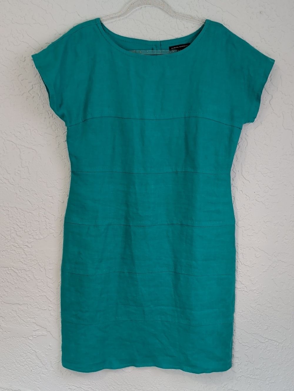 NWOT Banana Republic Teal Shift Linen Dress | Size 14